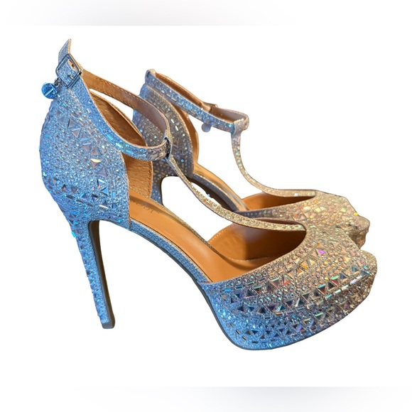 Thalia Sodi NWT Stunning Chace Ankle Strap Peep Toe Rhinestone Heels (SH079) - Picture 3 of 12